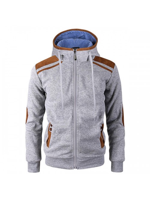 Men's Fashion Solid Color Hooded Sweatshirts Casua...