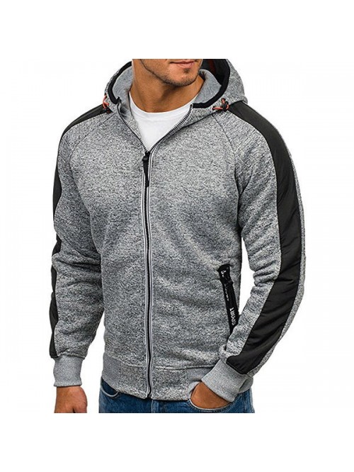 Men's Casual Jacquard Cashmere Cardigan Hooded Fas...