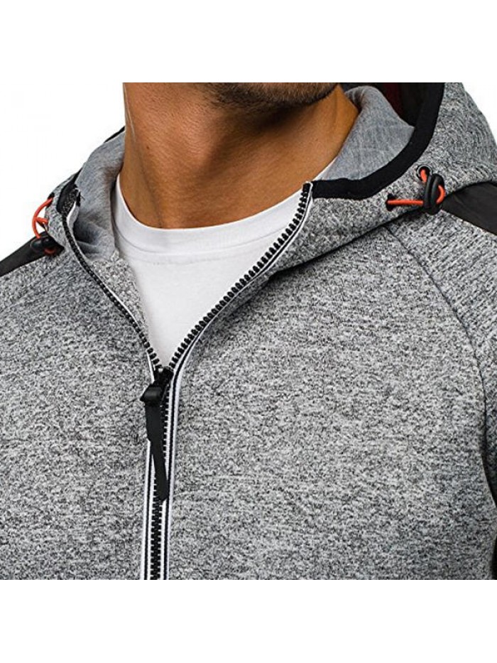 Men's Casual Jacquard Cashmere Cardigan Hooded Fashion Zip Up Hoodies