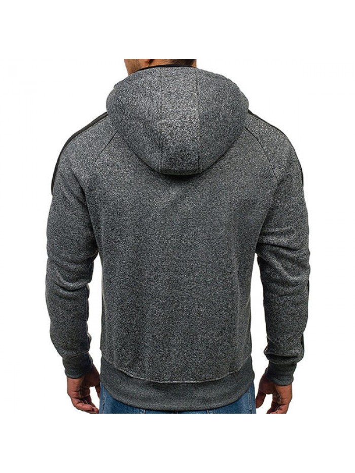 Men's Casual Jacquard Cashmere Cardigan Hooded Fashion Zip Up Hoodies