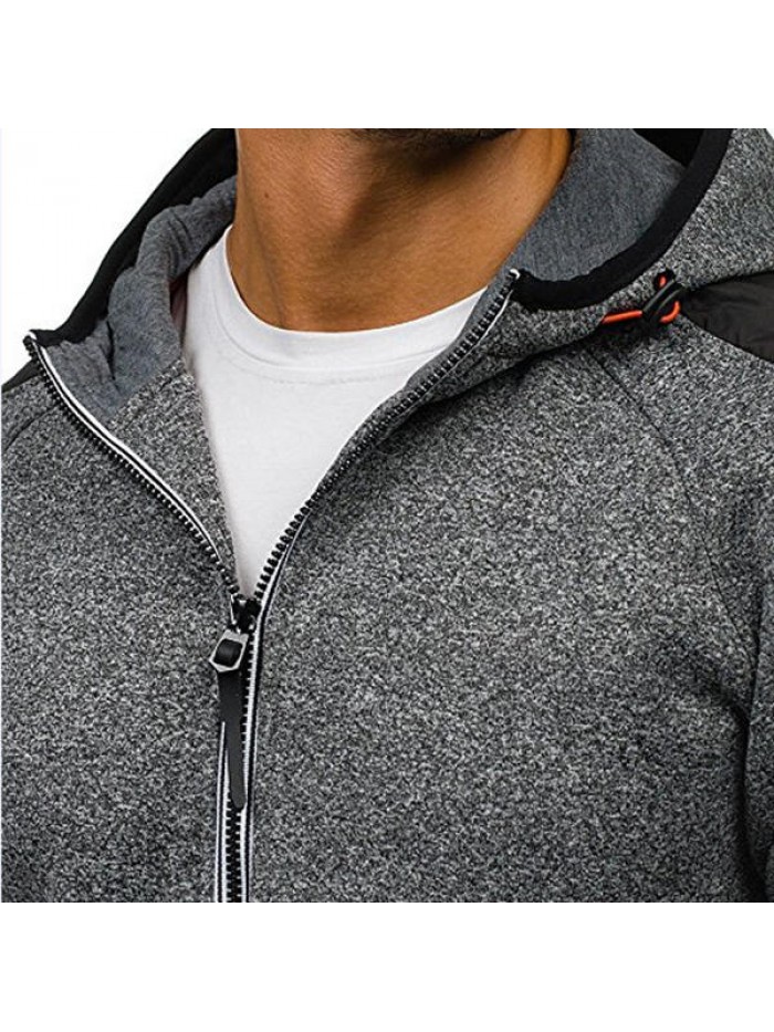 Men's Casual Jacquard Cashmere Cardigan Hooded Fashion Zip Up Hoodies