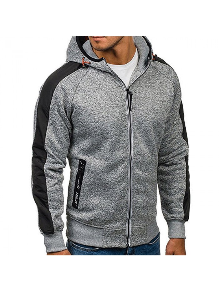 Men's Casual Jacquard Cashmere Cardigan Hooded Fashion Zip Up Hoodies