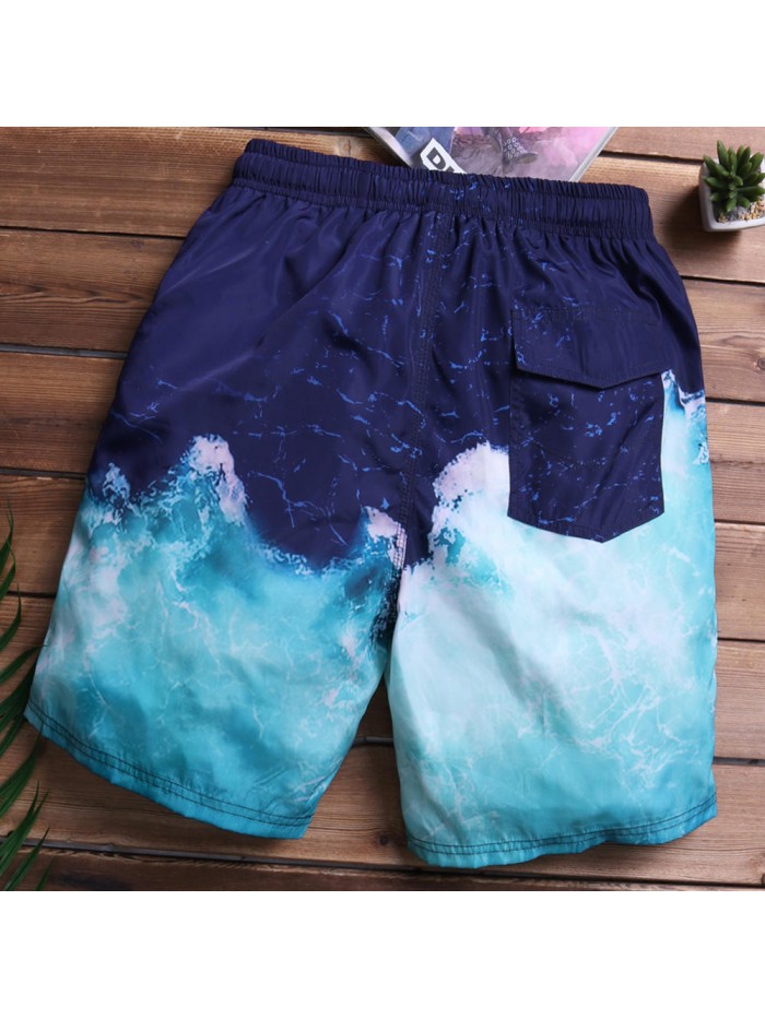 TWO-SIDED Mens Quick Drying Summer Hawaiian Style Beach Board Shorts