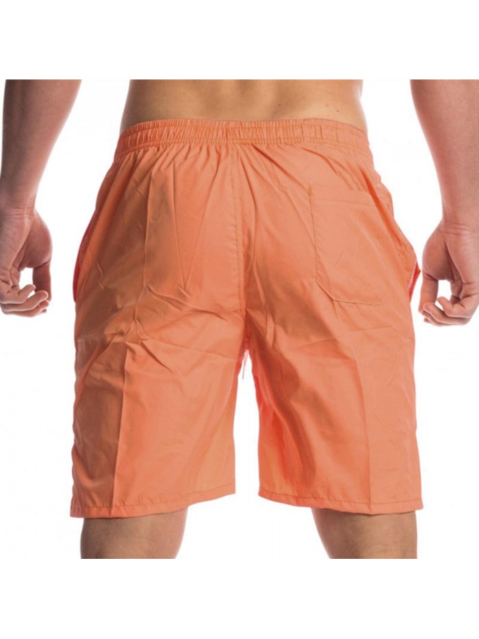 Summer Pure Color Casual Home Lounge Drawstring Beach Board Shorts for Men