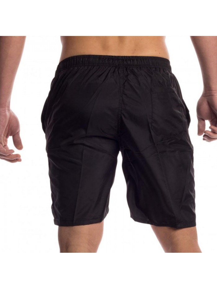 Summer Pure Color Casual Home Lounge Drawstring Beach Board Shorts for Men