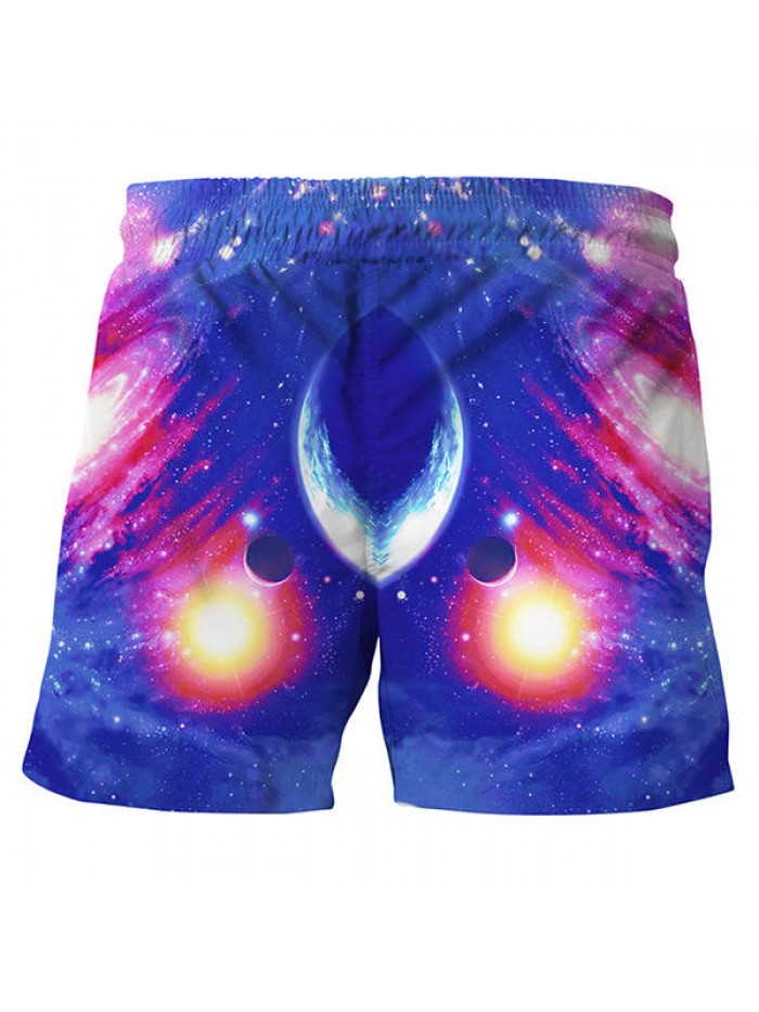 3D Starry Sky Creative Printing Summer Leisure Beach Board Shorts for Men