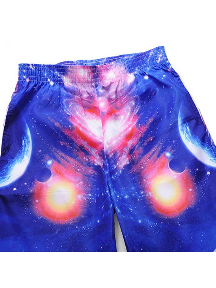 3D Starry Sky Creative Printing Summer Leisure Beach Board Shorts for Men