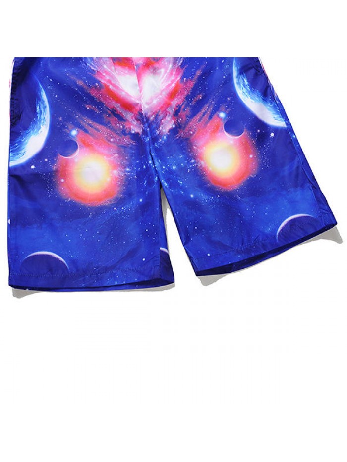 3D Starry Sky Creative Printing Summer Leisure Beach Board Shorts for Men