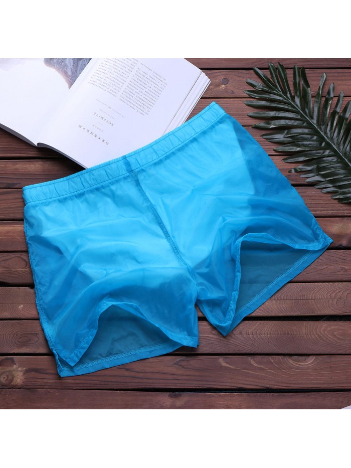 Mens Quick Drying Loose Thin Transparent Breathable Sport Swimming Board Shorts