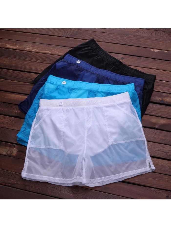 Mens Quick Drying Loose Thin Transparent Breathable Sport Swimming Board Shorts