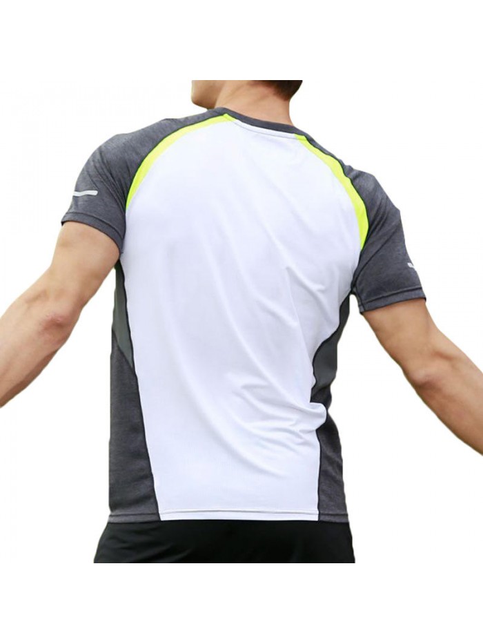 Spliced sports breathable T-shirt