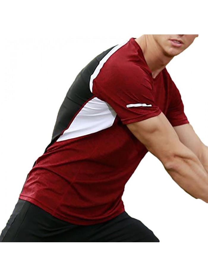 Spliced sports breathable T-shirt