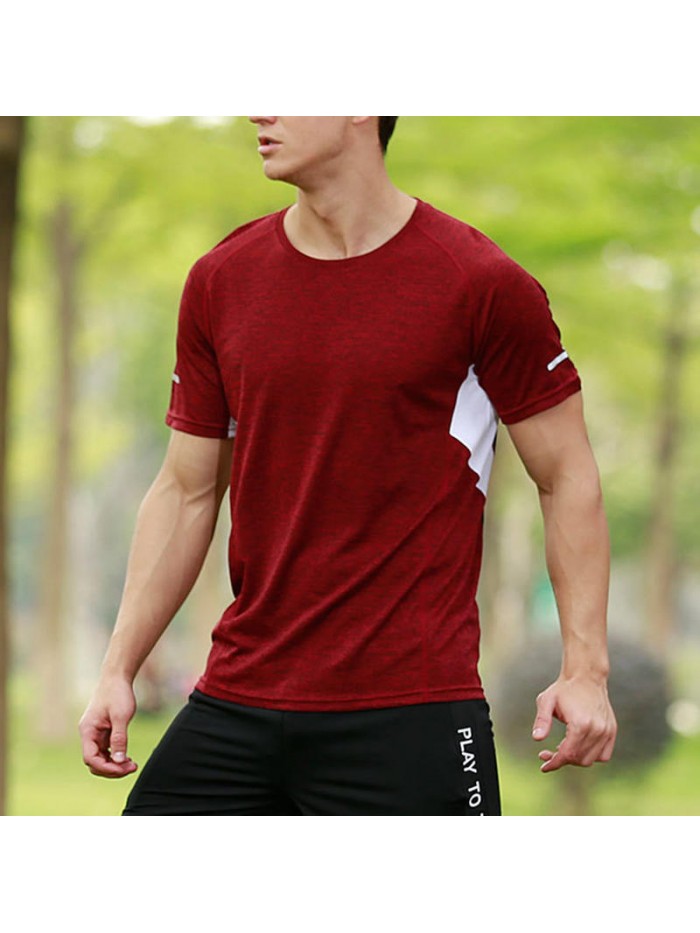 Spliced sports breathable T-shirt