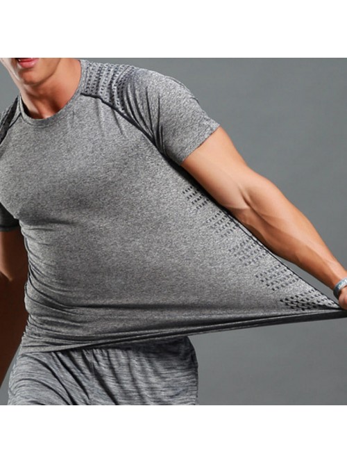 Ultra-thin stretch sports T-shirt with short sleev...