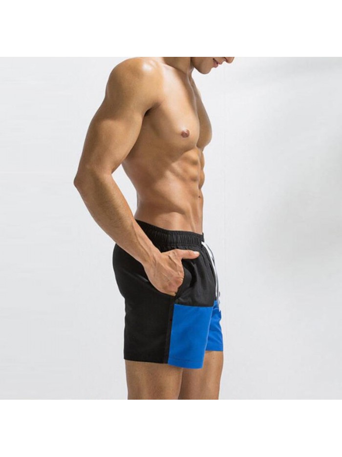 Mens Contrast Color Splice Summer Casual Sport Fitness Gym Board Shorts