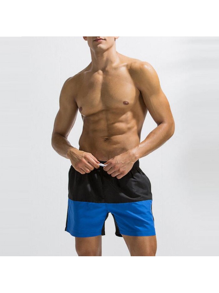 Mens Contrast Color Splice Summer Casual Sport Fitness Gym Board Shorts