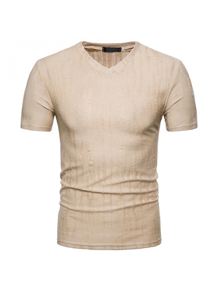 V-neck slim t-shirts are popular