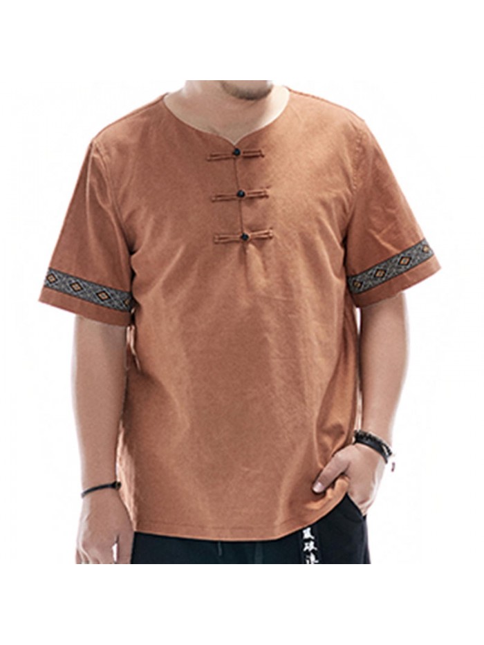 Chinese style retro casual cotton T-shirt male