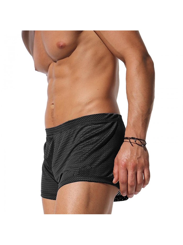 Mens Mesh Breathable Quick Drying Sports Gym Loose Casual Board Shorts