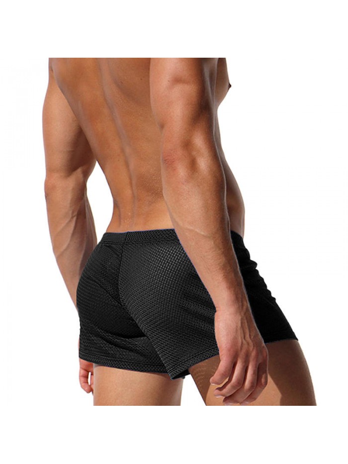 Mens Mesh Breathable Quick Drying Sports Gym Loose Casual Board Shorts