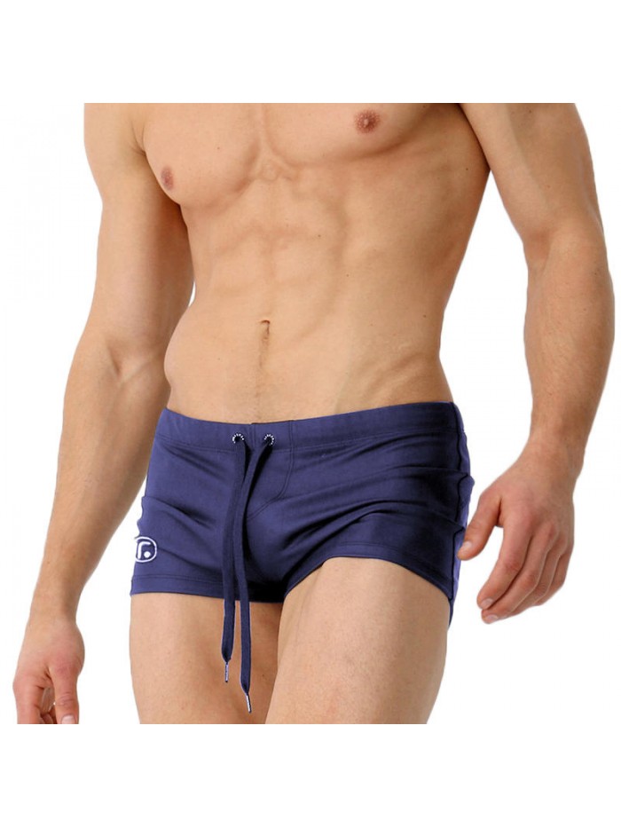 Drawstring Low Waist Beach Hot Springs Boxers Swim Trunks Swimwear for Men