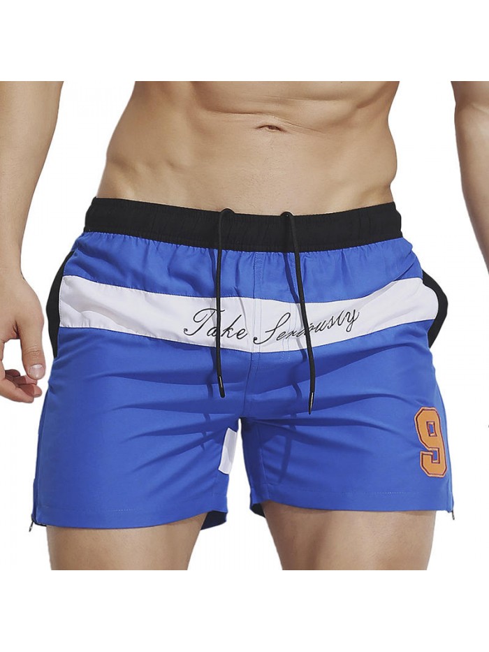 Summer Leisure Pockets Color Splicing Beach Board Shorts for Men