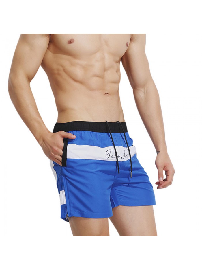 Summer Leisure Pockets Color Splicing Beach Board Shorts for Men