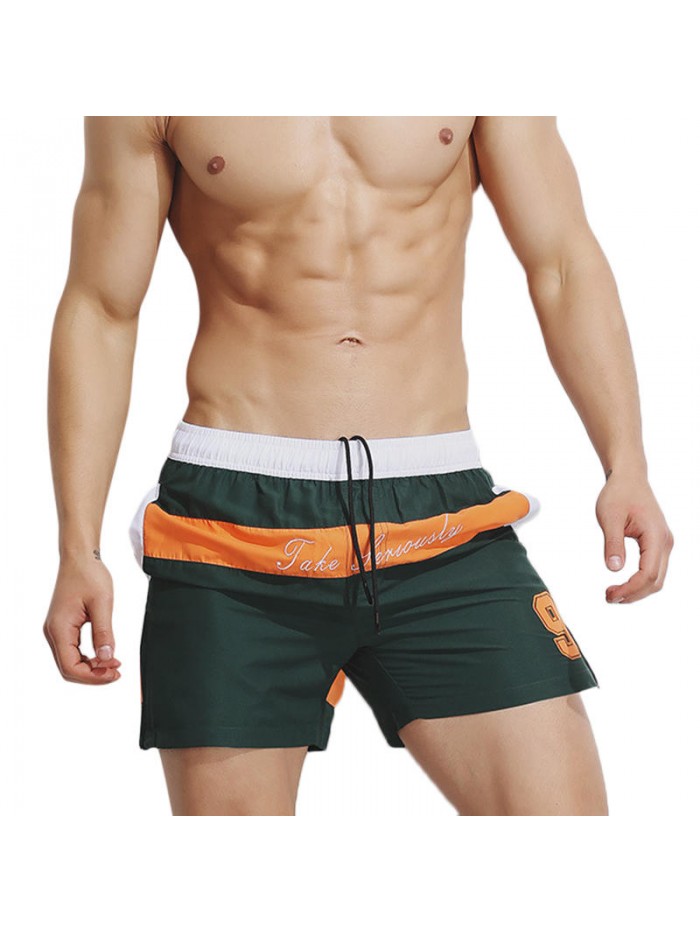 Summer Leisure Pockets Color Splicing Beach Board Shorts for Men