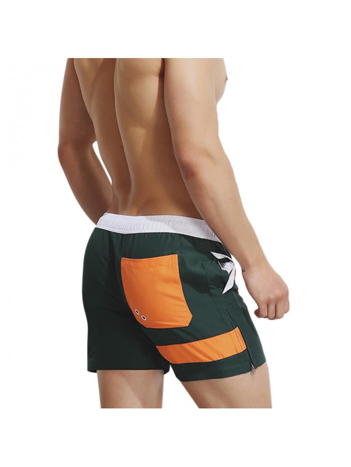 Summer Leisure Pockets Color Splicing Beach Board Shorts for Men