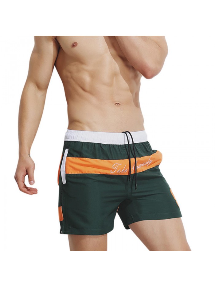 Summer Leisure Pockets Color Splicing Beach Board Shorts for Men