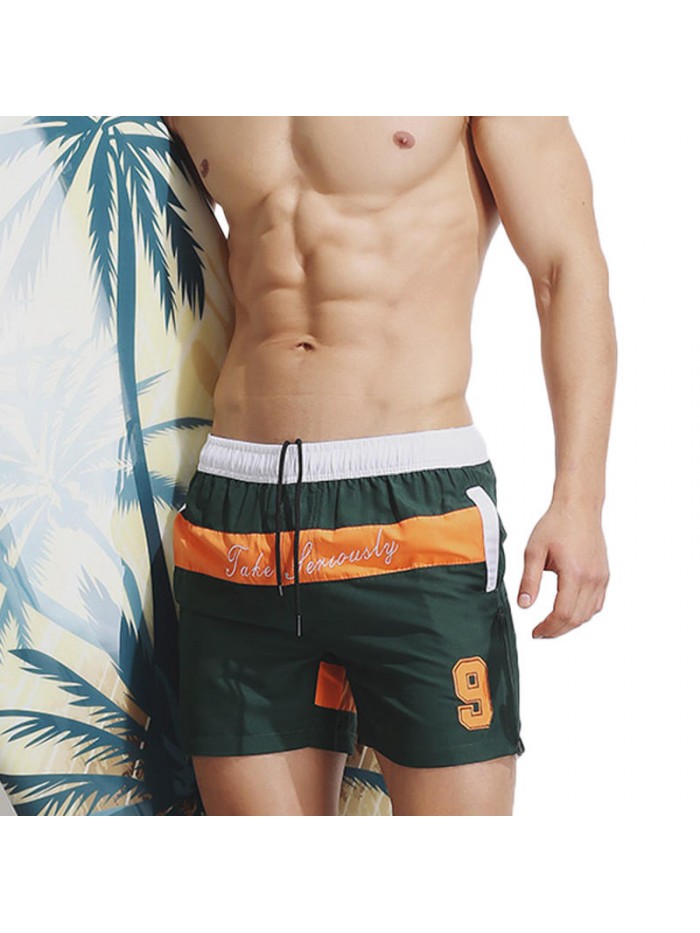 Summer Leisure Pockets Color Splicing Beach Board Shorts for Men