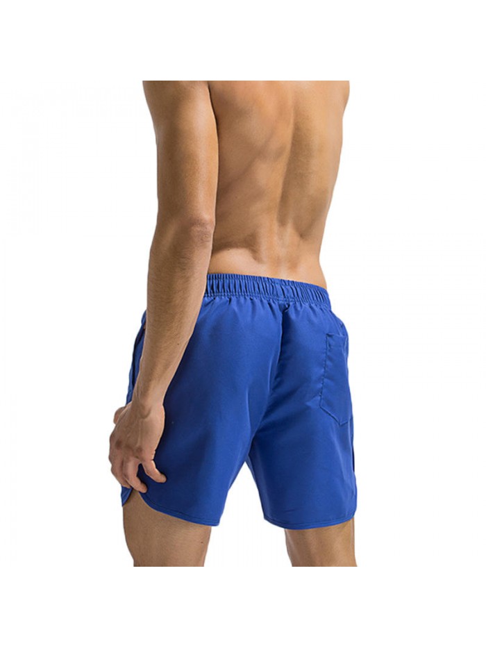 Summer Pure Color Quick Drying Breathable Zipper Pocket Sport Casual Beach Board Shorts for Men