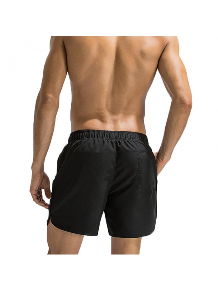 Summer Pure Color Quick Drying Breathable Zipper Pocket Sport Casual Beach Board Shorts for Men