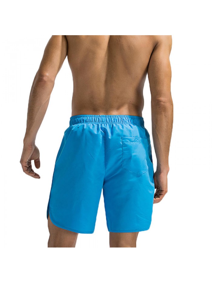 Summer Pure Color Quick Drying Breathable Zipper Pocket Sport Casual Beach Board Shorts for Men