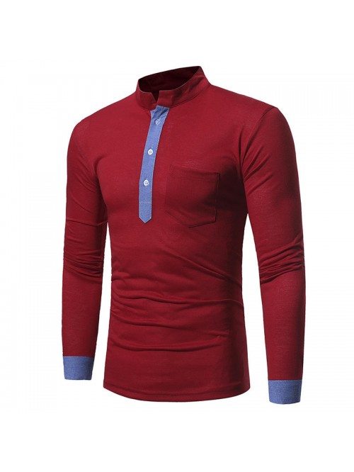 Long sleeve T-shirt with spring and autumn collars