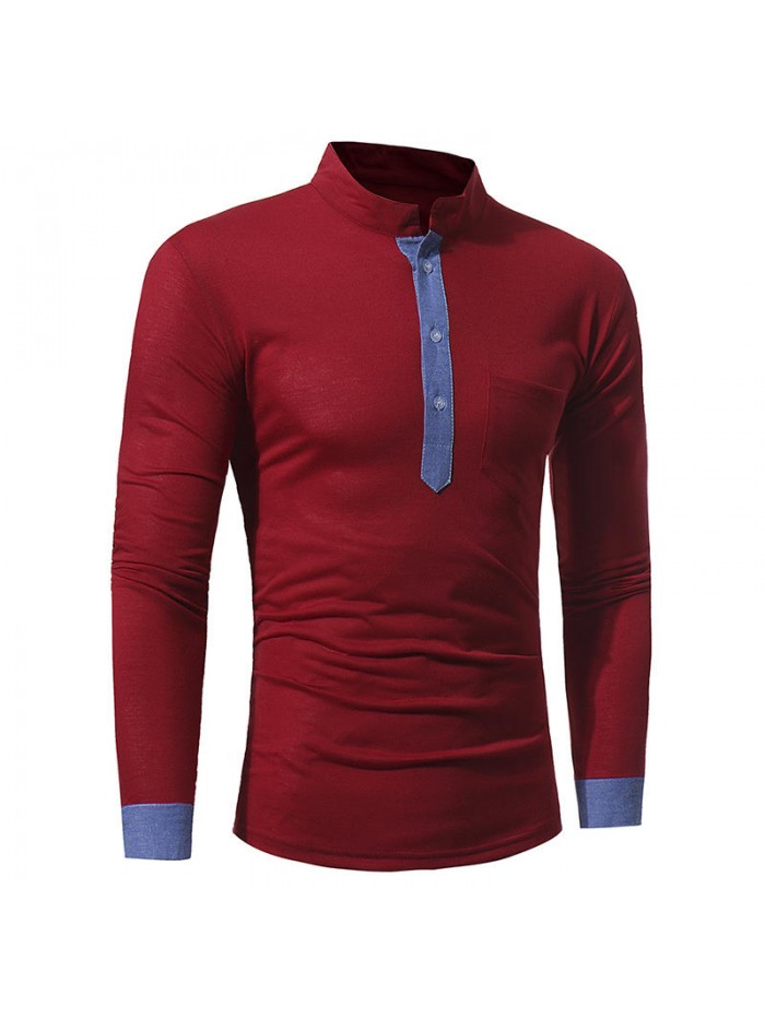 Long sleeve T-shirt with spring and autumn collars