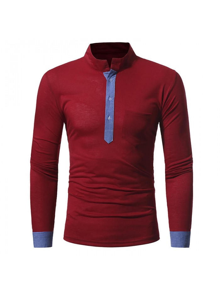 Long sleeve T-shirt with spring and autumn collars