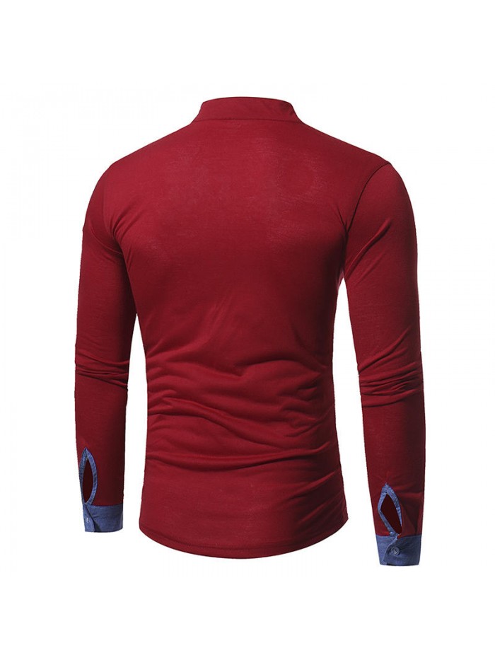 Long sleeve T-shirt with spring and autumn collars