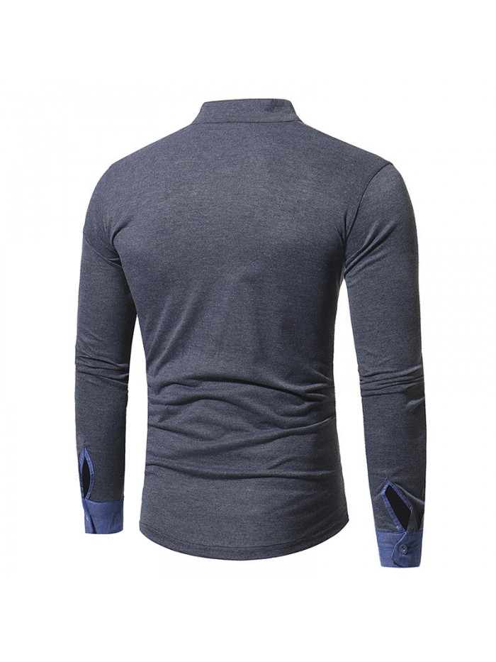 Long sleeve T-shirt with spring and autumn collars