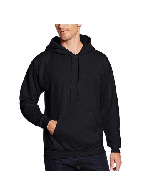 Mens Fall Casual Pure Color Hoodies Cotton Sports ...