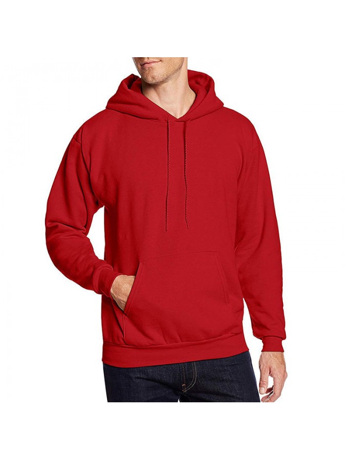 Mens Fall Casual Pure Color Hoodies Cotton Sports Slim Fit Long Sleeve Sweatshirt