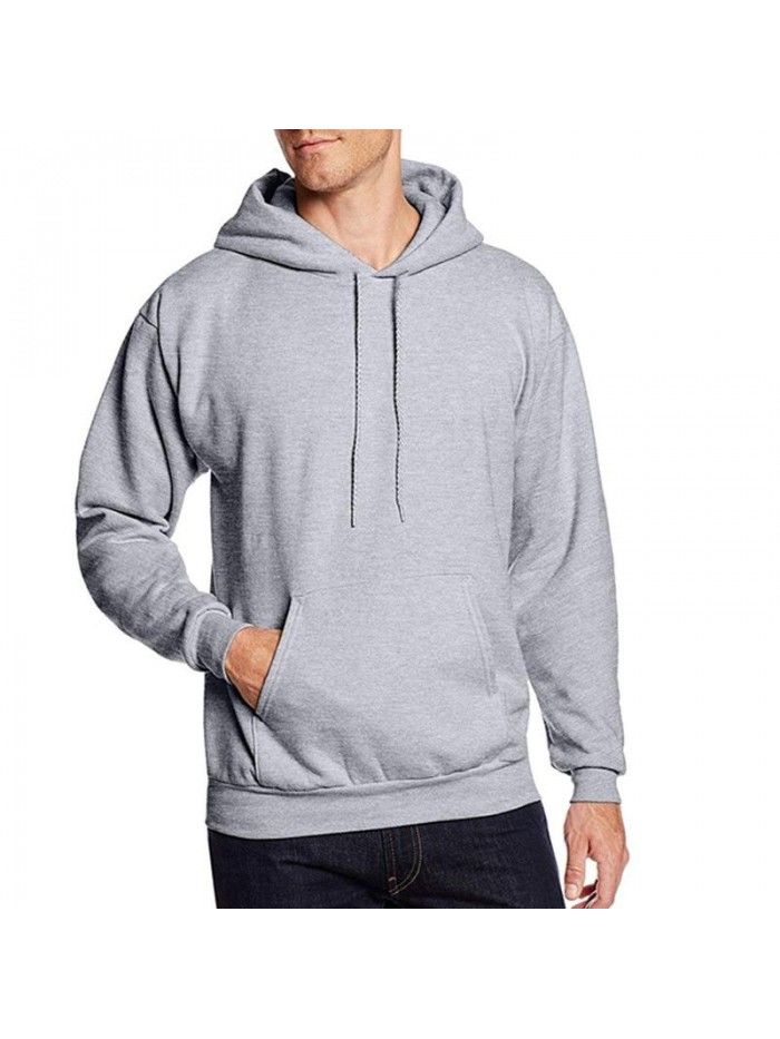 Mens Fall Casual Pure Color Hoodies Cotton Sports Slim Fit Long Sleeve Sweatshirt