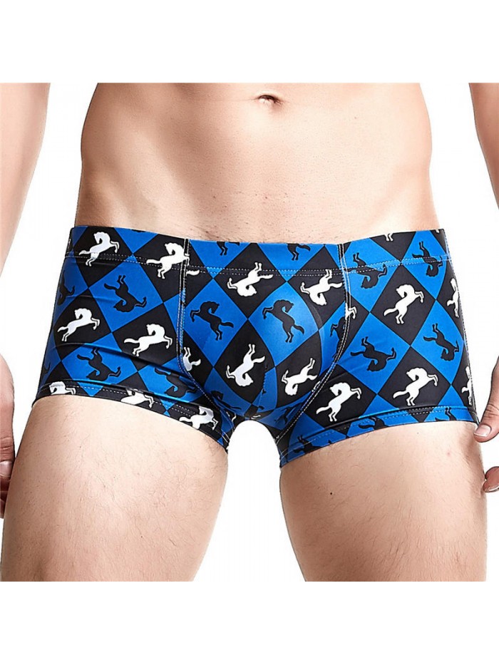 Mens Printing Trunks Drawstring Designer Swimwear with 3D Cup