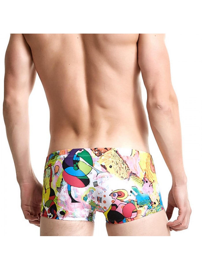 Mens Printing Trunks Drawstring Designer Swimwear with 3D Cup