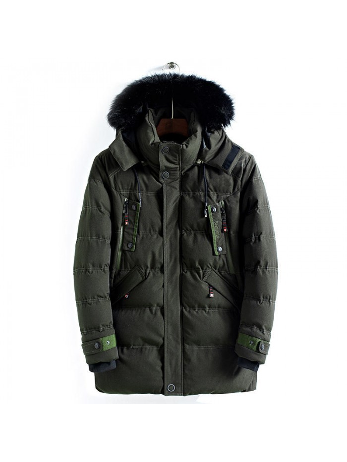 Winter Thick Warm Windproof Removable Furry Hood Outwear Jacket Parka for Men