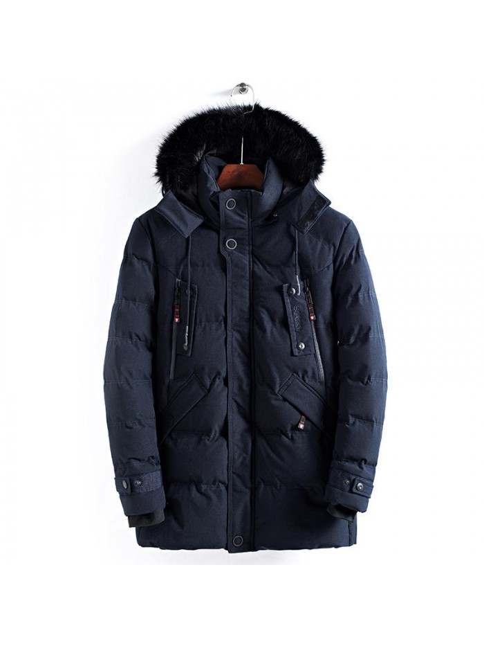 Winter Thick Warm Windproof Removable Furry Hood Outwear Jacket Parka for Men