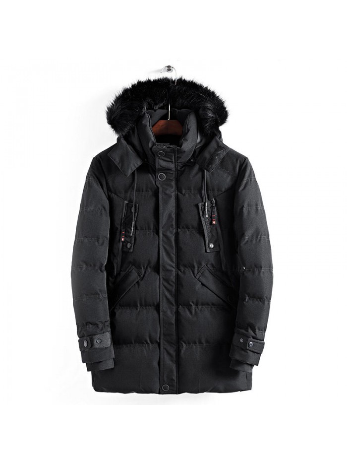 Winter Thick Warm Windproof Removable Furry Hood Outwear Jacket Parka for Men