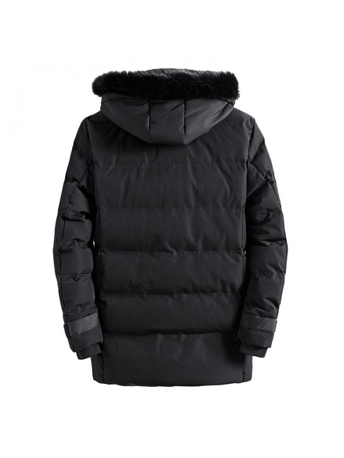 Winter Thick Warm Windproof Removable Furry Hood Outwear Jacket Parka for Men