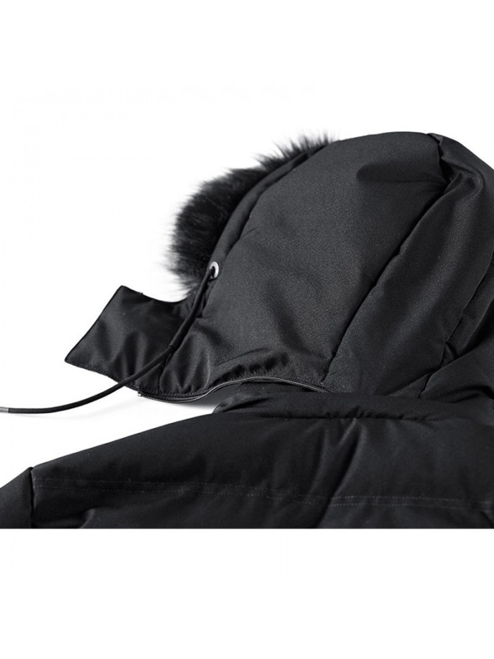 Winter Thick Warm Windproof Removable Furry Hood Outwear Jacket Parka for Men