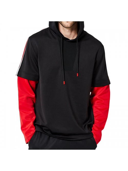 Men's Fashion Casual Loose Fake Two-piece Hoodies ...